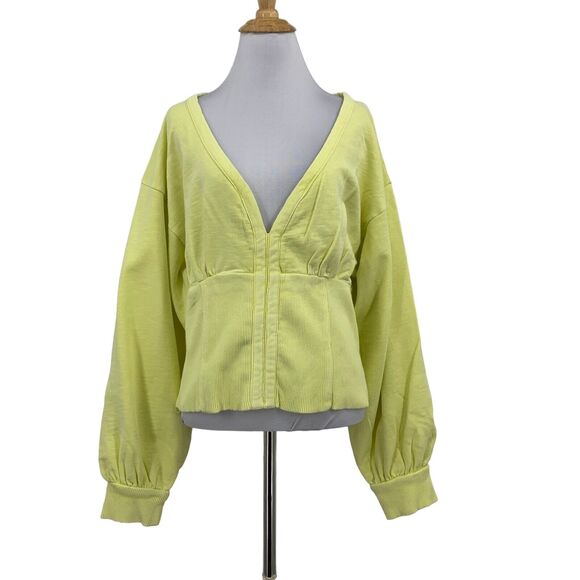 Pilcro Tops - Pilcro Sweatshirt Womens XL Buttercup Crop Open Back Long Sleeve Anthropologie
